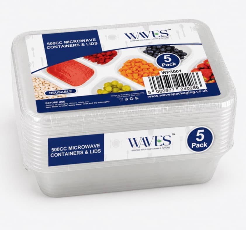 650cc Microwave Containers and Lids 5 Pack WP3003