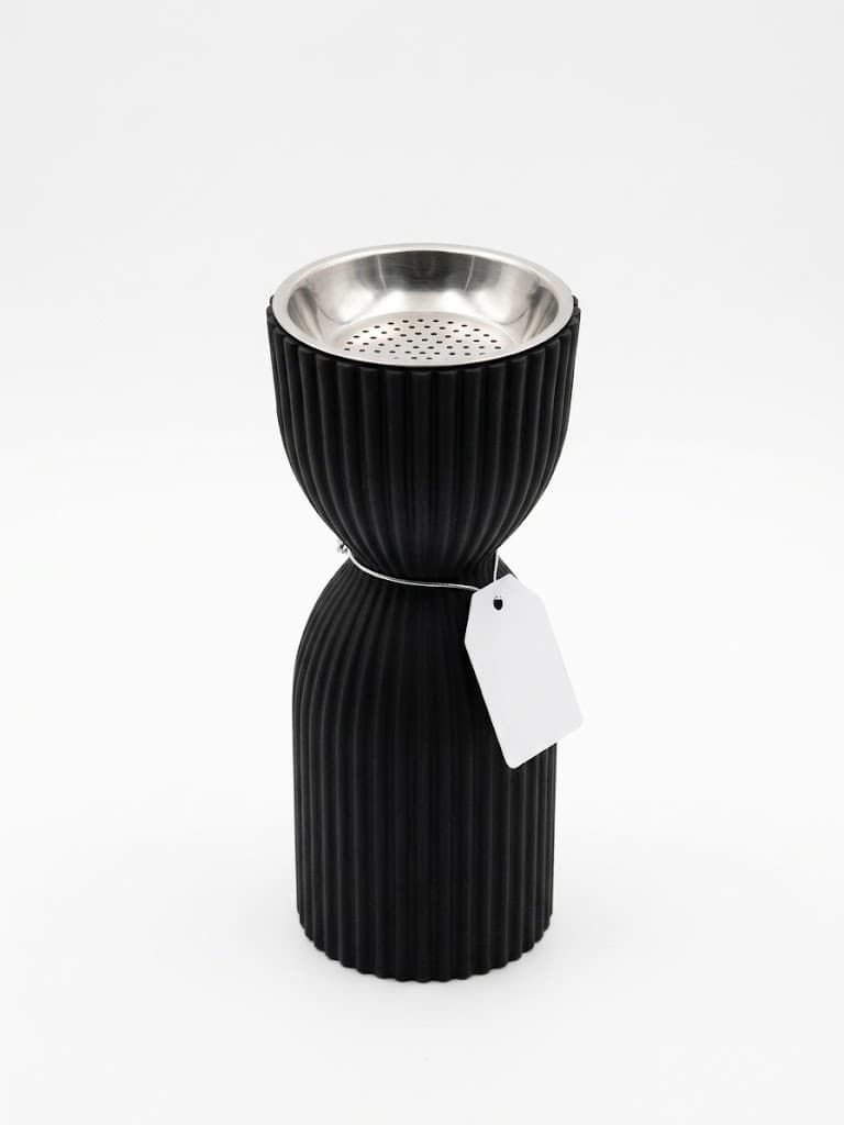 Black Ribbed Bakhoor Burner BT472
