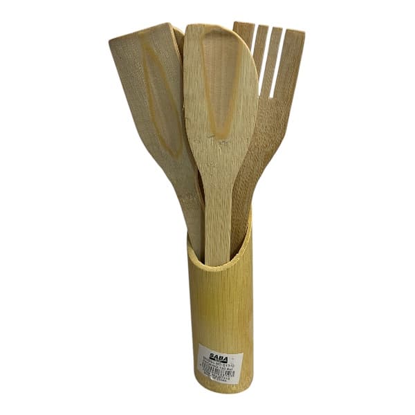 Bamboo Kitchen Utensil Set with Holder – 4 Piece BT310