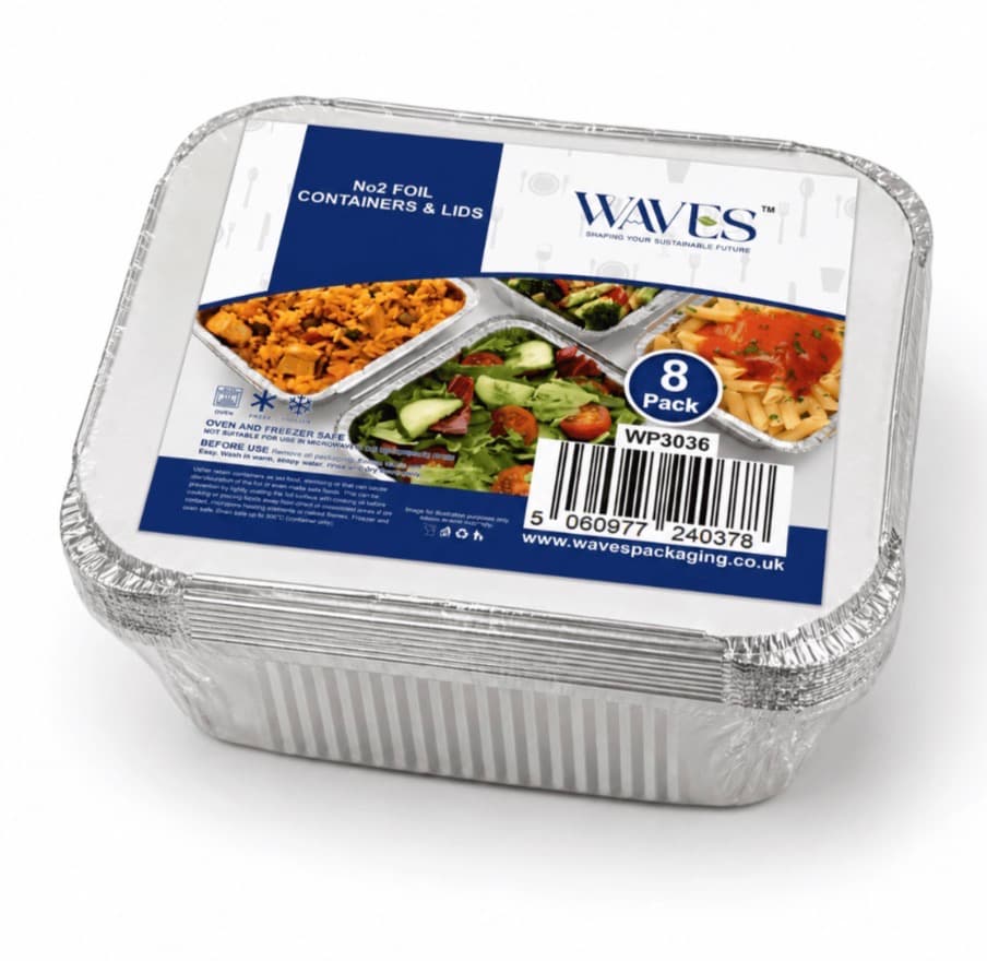 No2 Foil Containers and Lids 8 Pack WP3036
