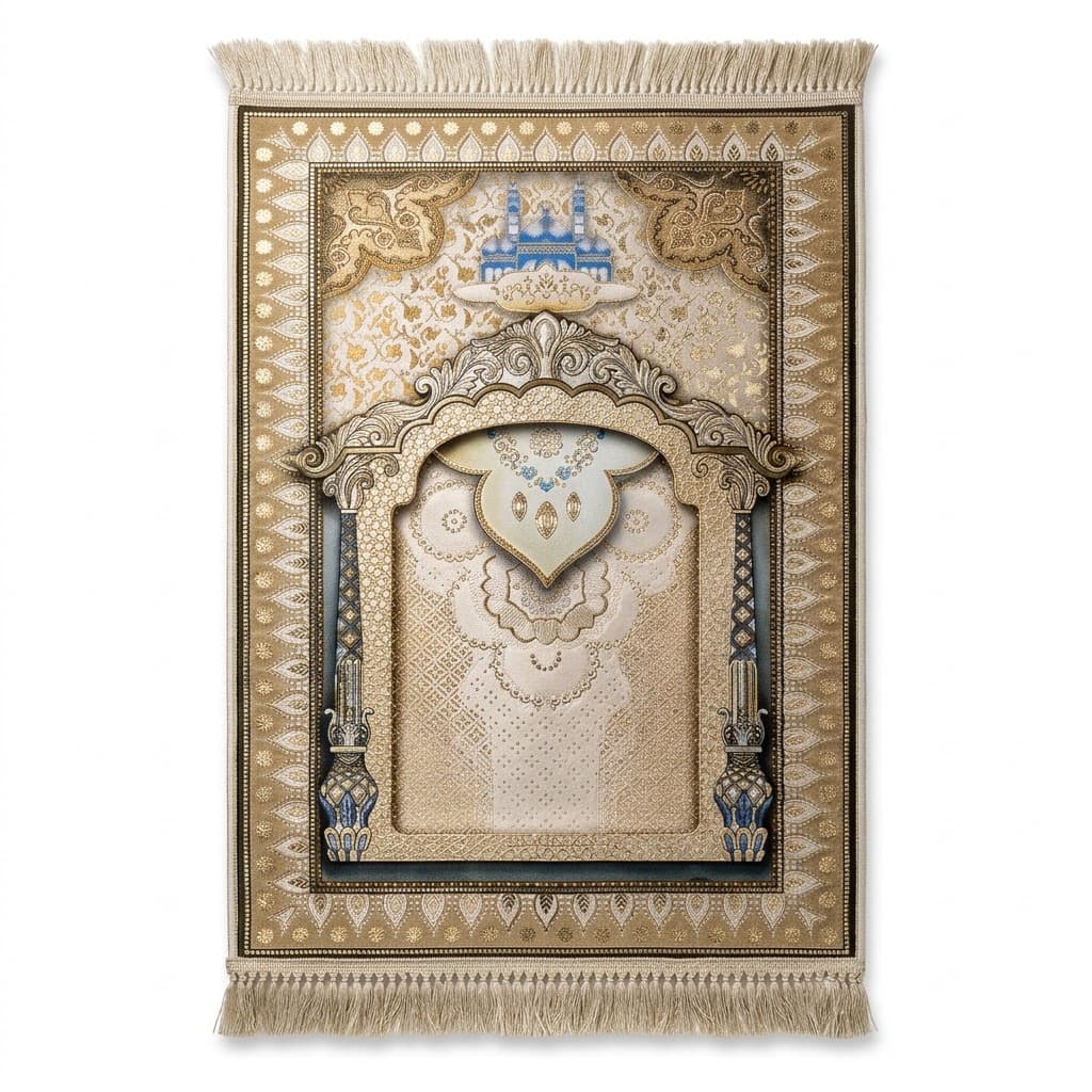 Silver Gold Arch Prayer Mat BT425